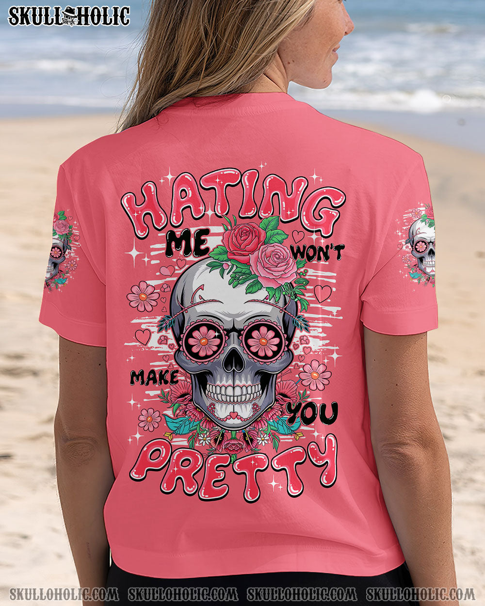 BLISSCORNERS HATING ME WON'T MAKE YOU PRETTY SKULL ALL OVER PRINT