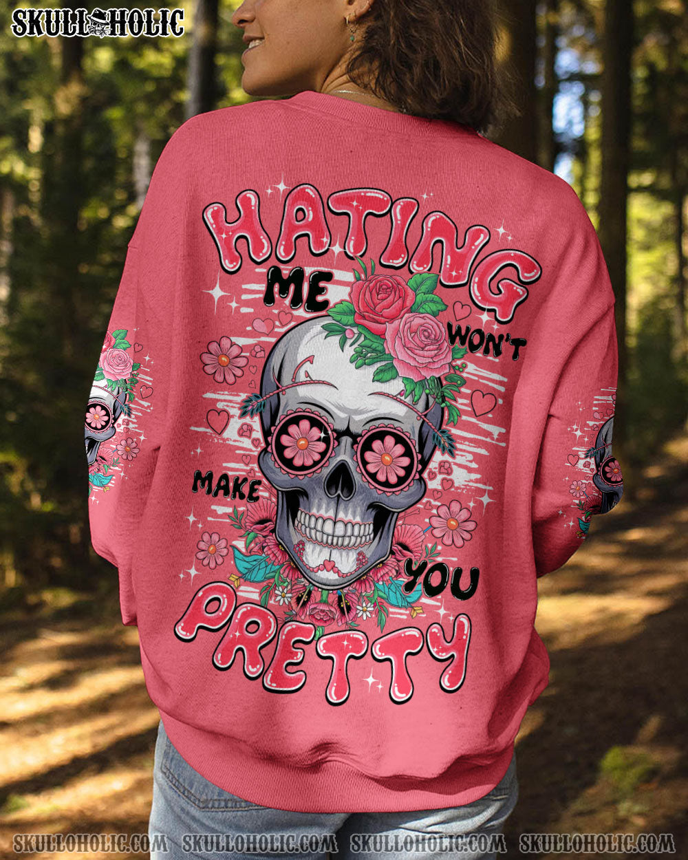 BLISSCORNERS HATING ME WON'T MAKE YOU PRETTY SKULL ALL OVER PRINT