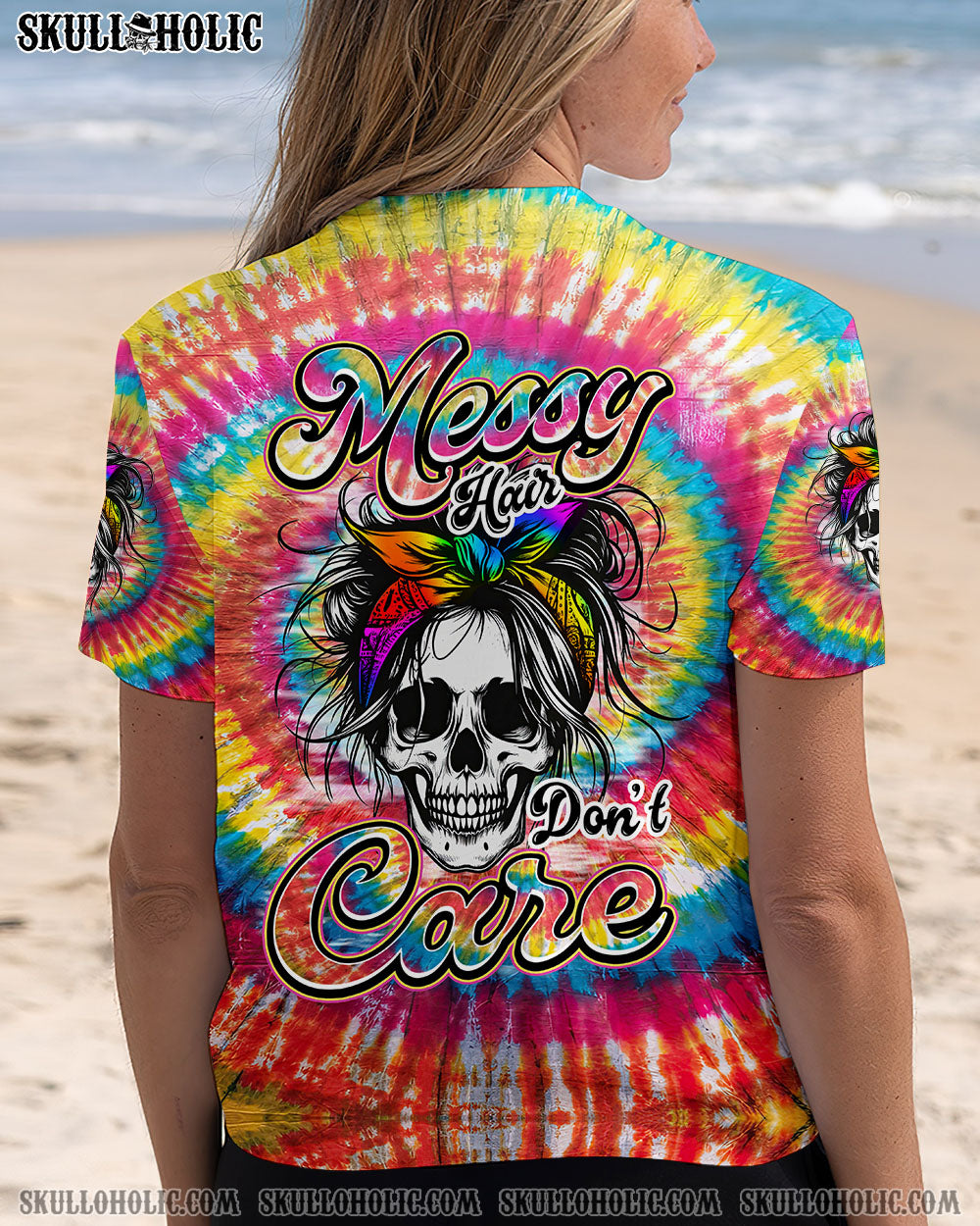 BLISSCORNERS MESSY HAIR DON'T CARE TIE DYE ALL OVER PRINT