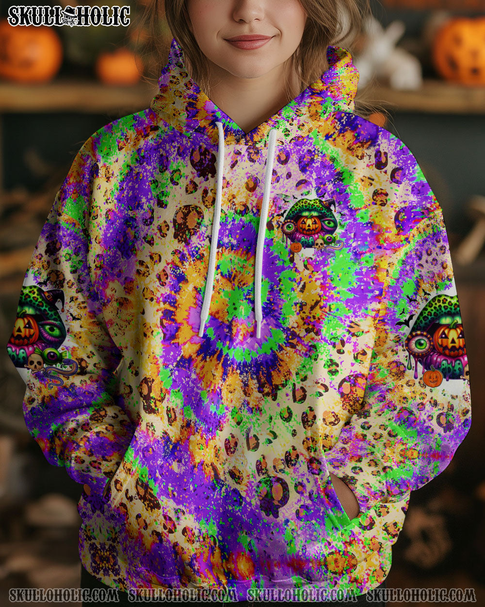 BLISSCORNERS YOU SAY WICKED HALLOWEEN LIP TIE DYE ALL OVER PRINT