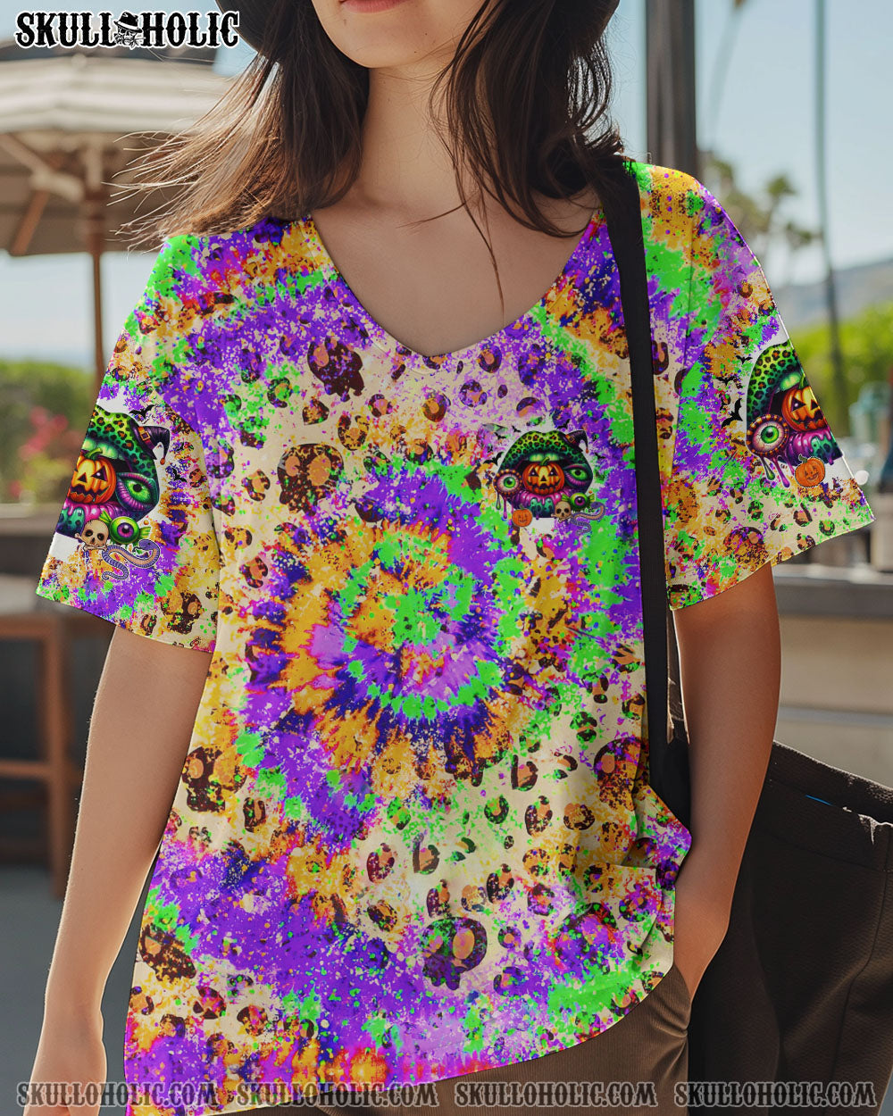 BLISSCORNERS YOU SAY WICKED HALLOWEEN LIP TIE DYE ALL OVER PRINT