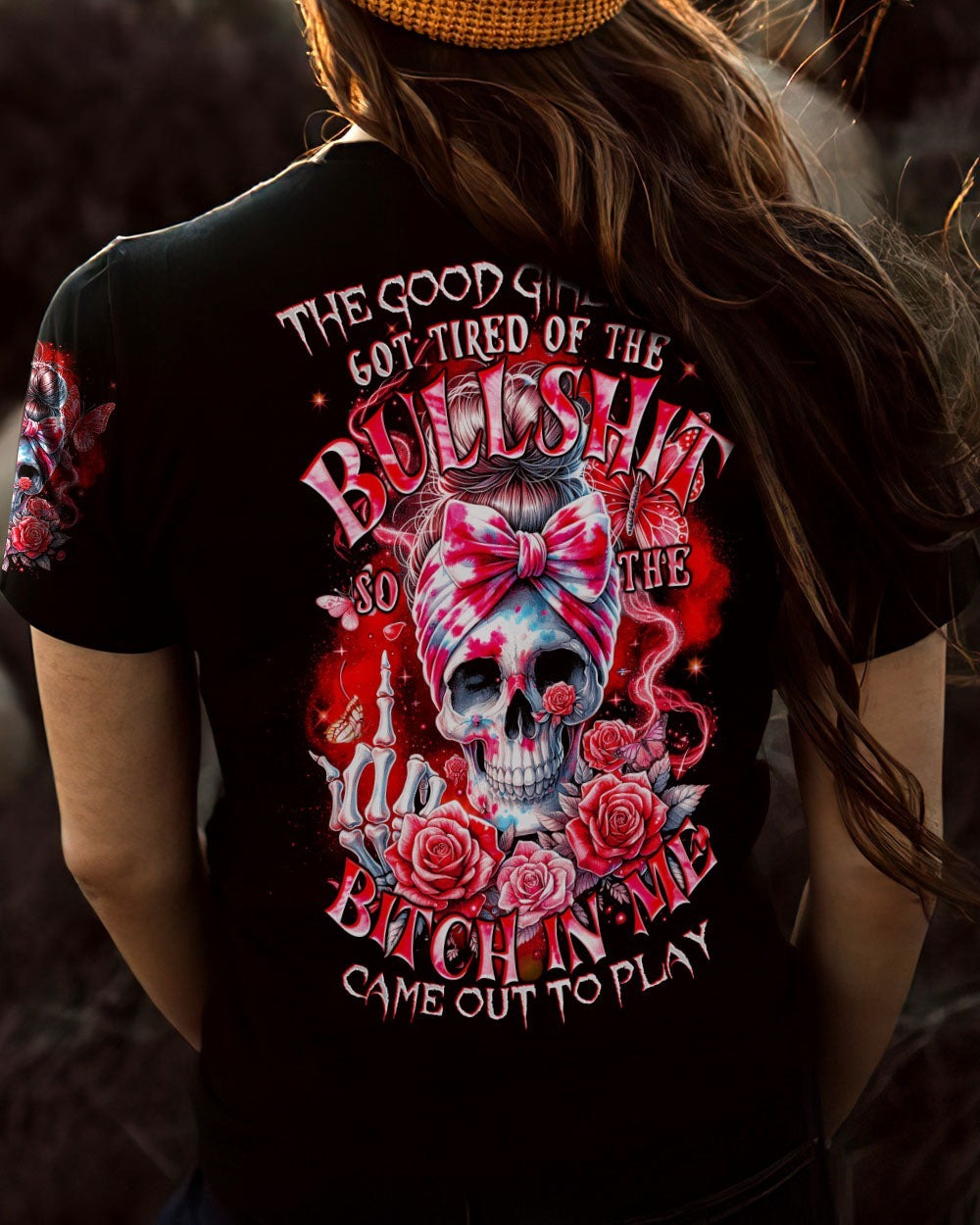 BLISSCORNERS JUDGE ME WHEN SKULL MESSY BUN ALL OVER PRINT
