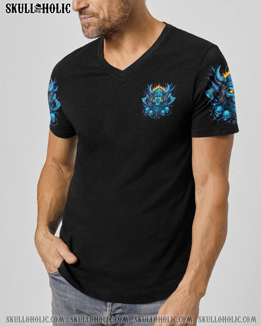 BLISSCORNERS I HAVE THREE SIDES VIKING SKULL ALL OVER PRINT