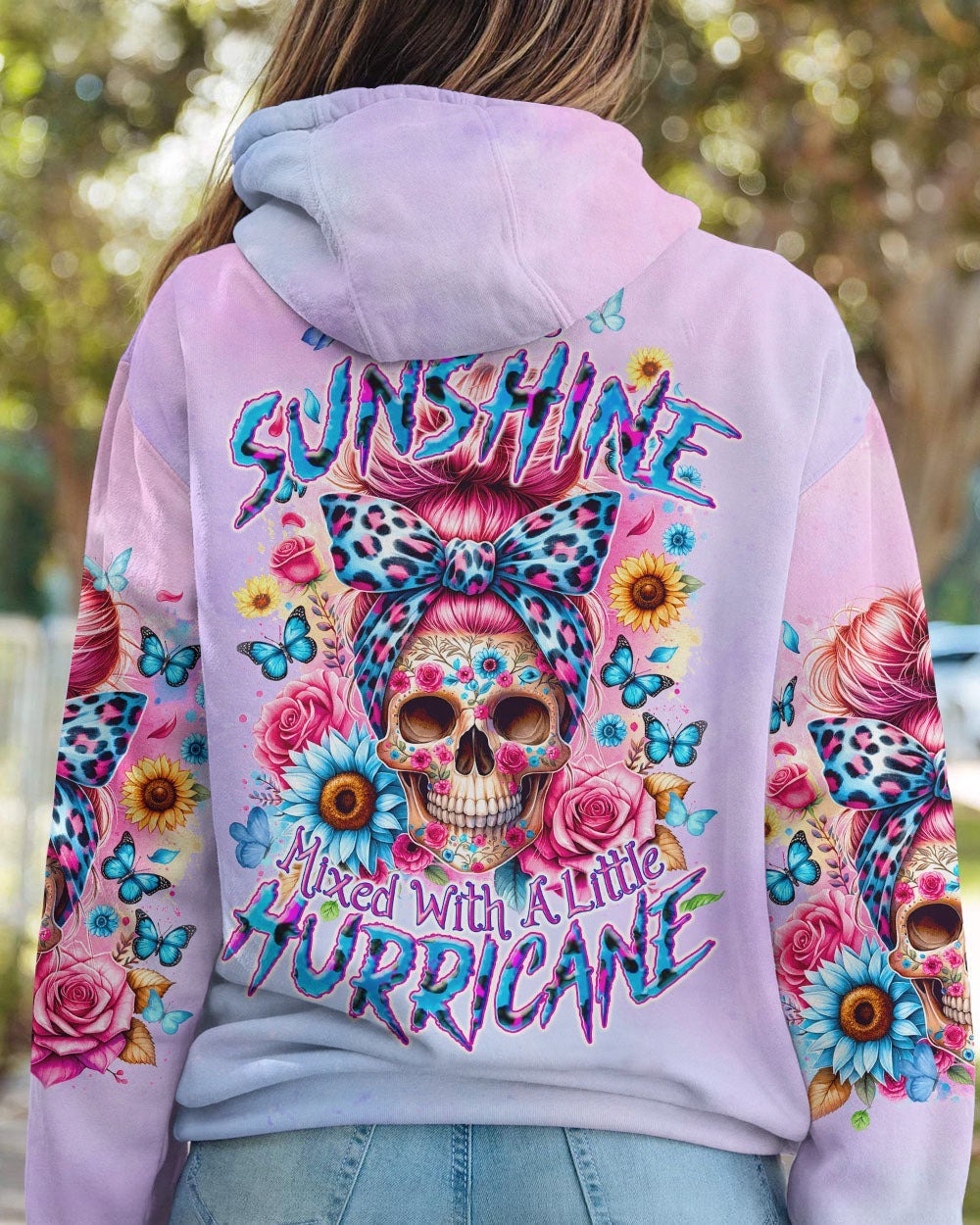 BLISSCORNERS ROCKING THIS MOM LIFE MESSY BUN SKULL ALL OVER PRINT