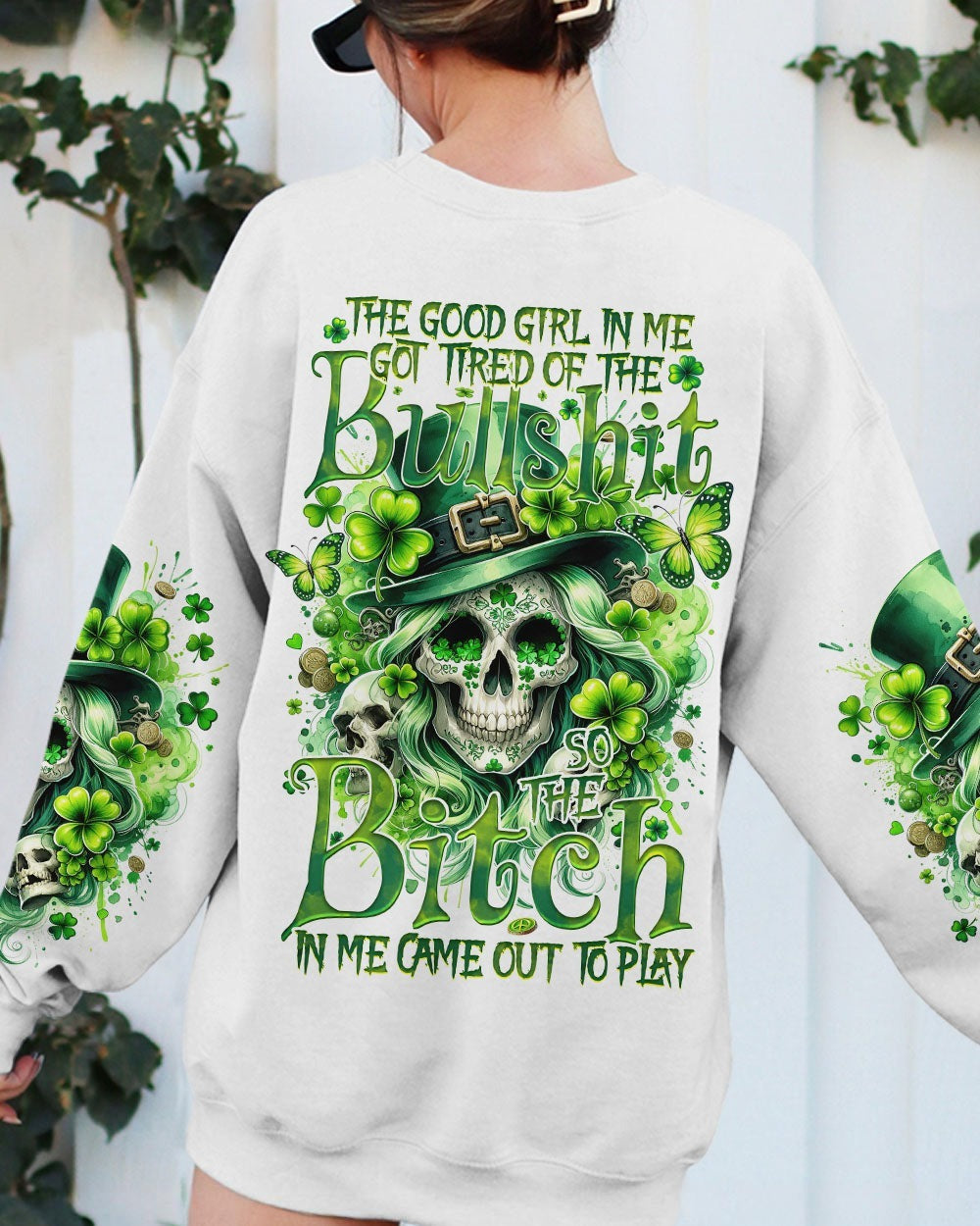 BLISSCORNERS THE GOOD GIRL IN ME PATRICK'S DAY ALL OVER PRINT