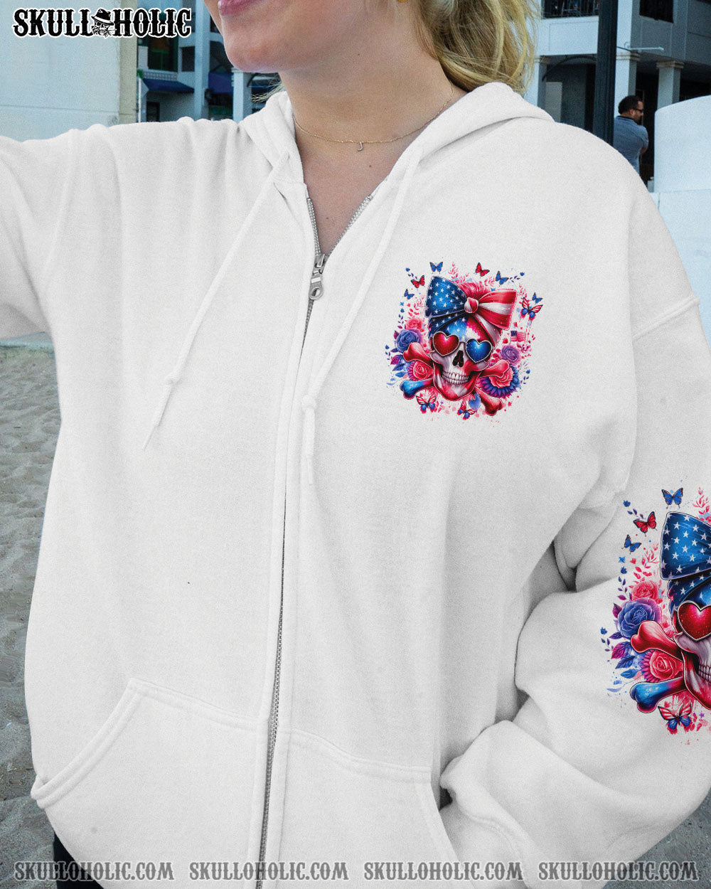 BLISSCORNERS A MOUTH I CAN'T CONTROL SKULL MESSY BUN ROSE ALL OVER PRINT