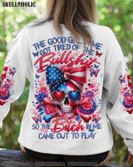 BLISSCORNERS A MOUTH I CAN'T CONTROL SKULL MESSY BUN ROSE ALL OVER PRINT