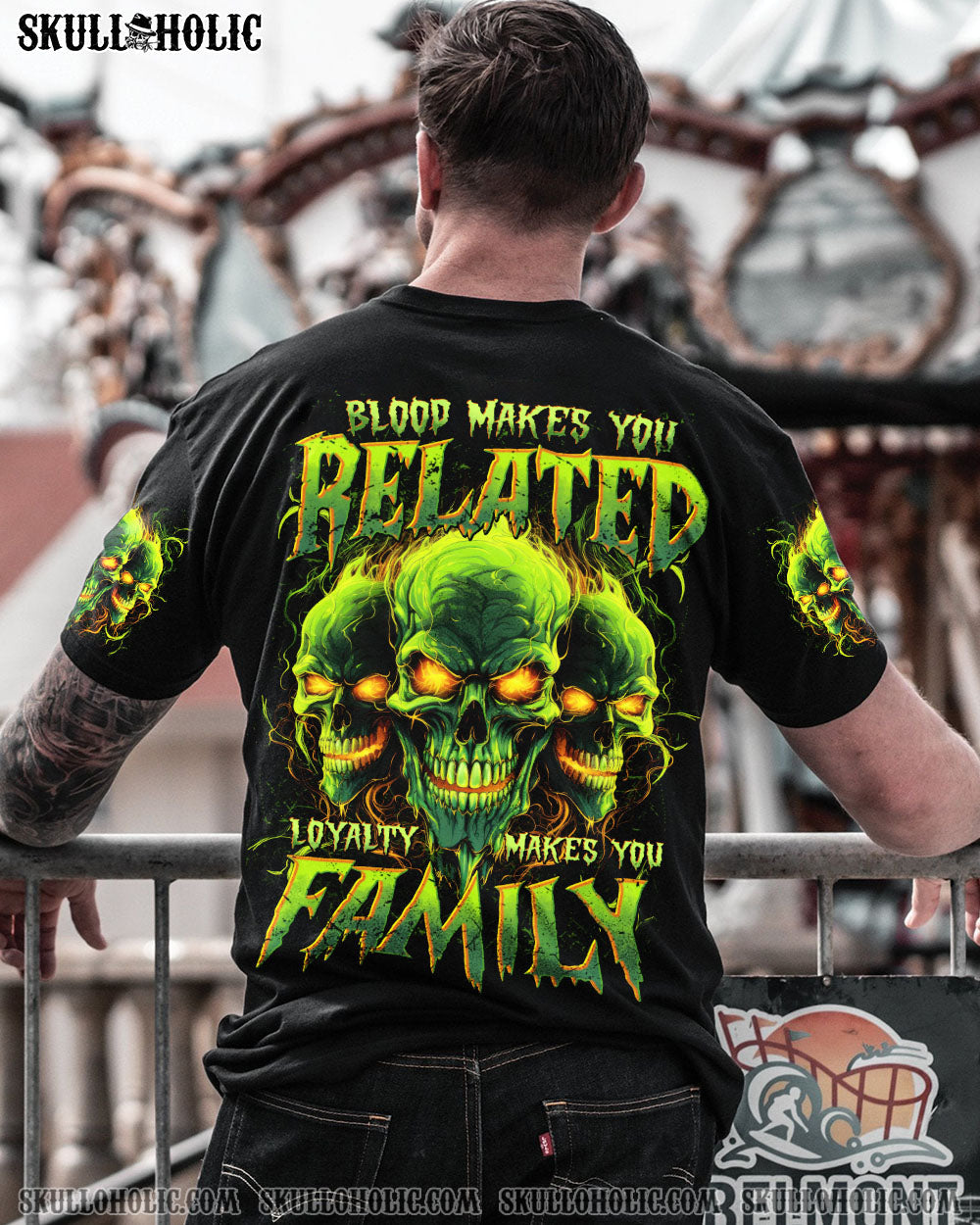 BLISSCORNERS LOYALTY MAKES YOU FAMILY SKULL ALL OVER PRINT