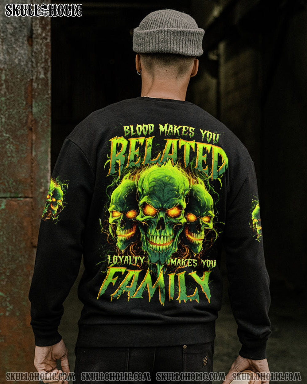 BLISSCORNERS LOYALTY MAKES YOU FAMILY SKULL ALL OVER PRINT