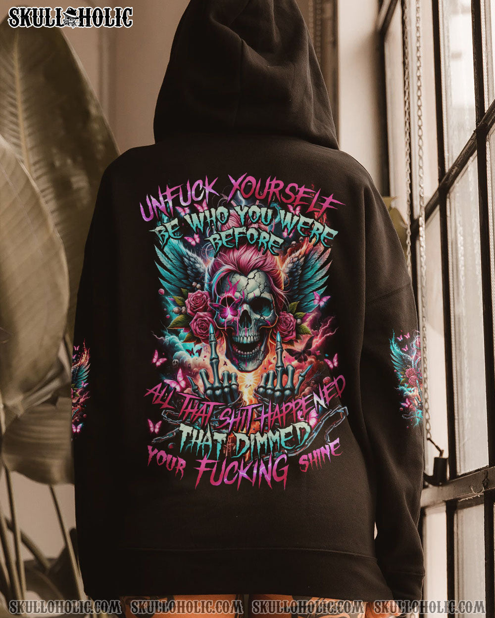 BLISSCORNERS FRESH OUT OF F MESSY BUN TIE DYE ALL OVER PRINT