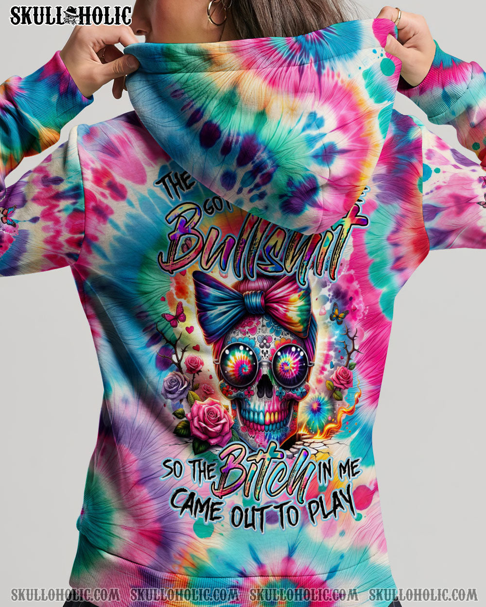 BLISSCORNERS IT'S GOING TO BE ONE OF THOSE DAYS MESSY BUN SKULL ALL OVER PRINT