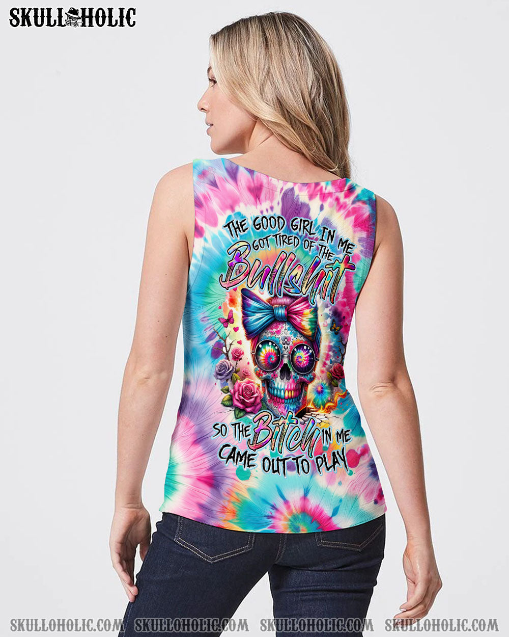BLISSCORNERS IT'S GOING TO BE ONE OF THOSE DAYS MESSY BUN SKULL ALL OVER PRINT