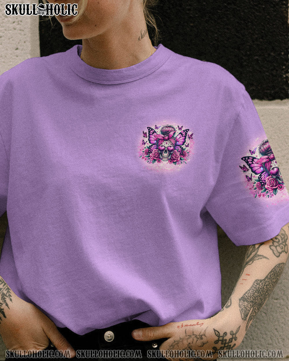 BLISSCORNERS BEFORE YOU DO ME WRONG MESSY BUN SKULL ALL OVER PRINT