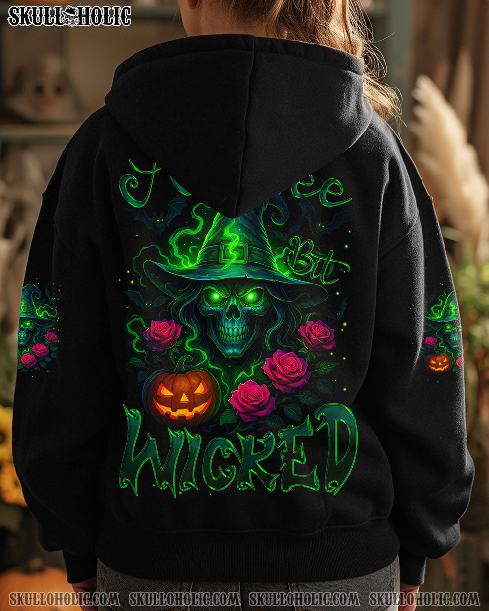 BLISSCORNERS A WEE BIT WICKED SKULL HALLOWEEN ALL OVER PRINT