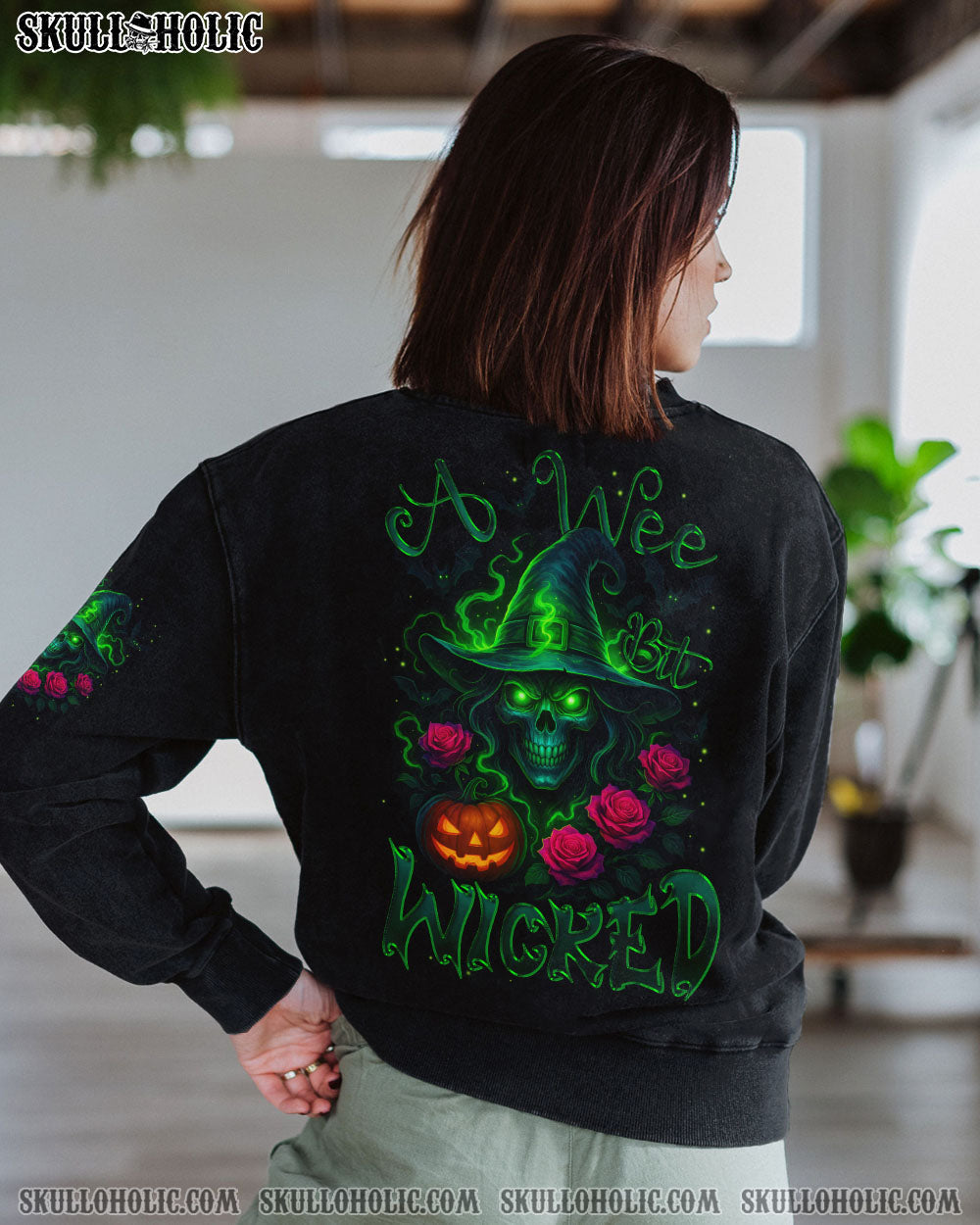 BLISSCORNERS A WEE BIT WICKED SKULL HALLOWEEN ALL OVER PRINT