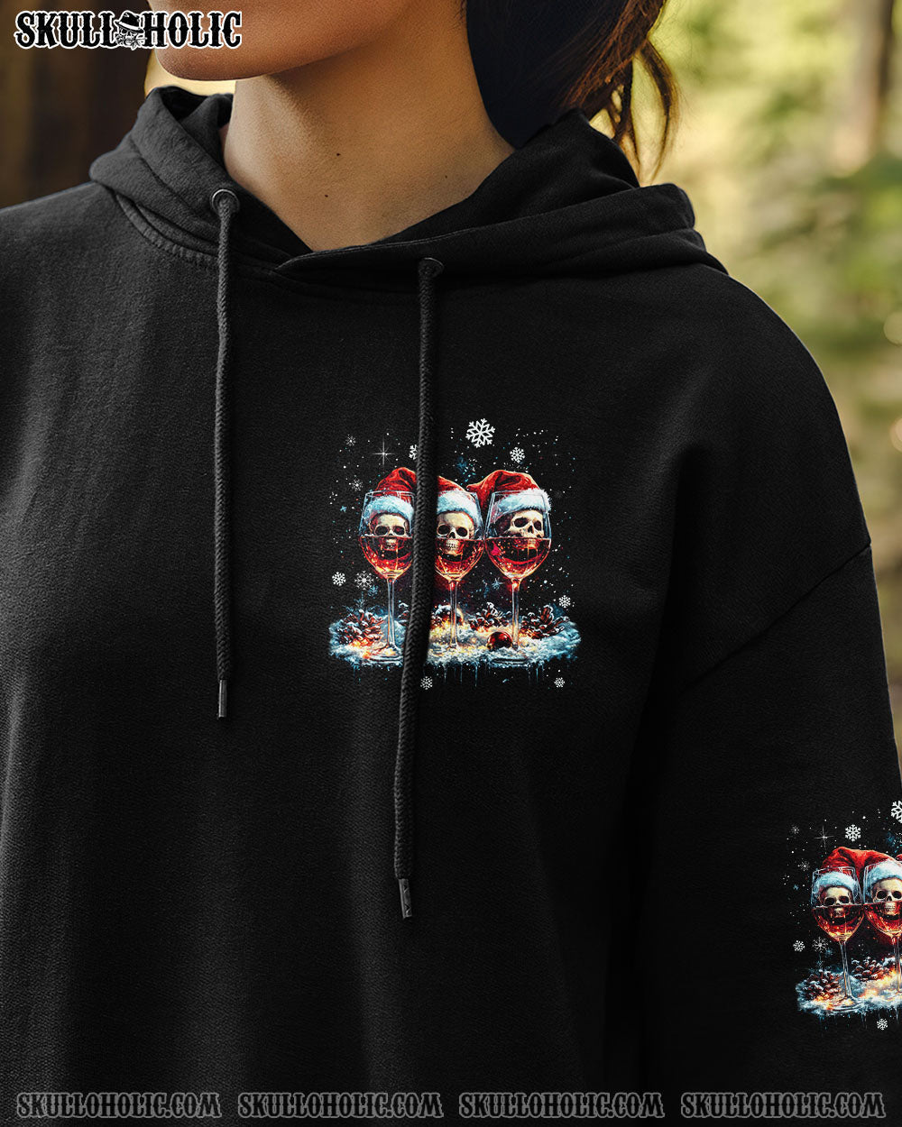 BLISSCORNERS JUST A MOM SKULL CHRISTMAS ALL OVER PRINT