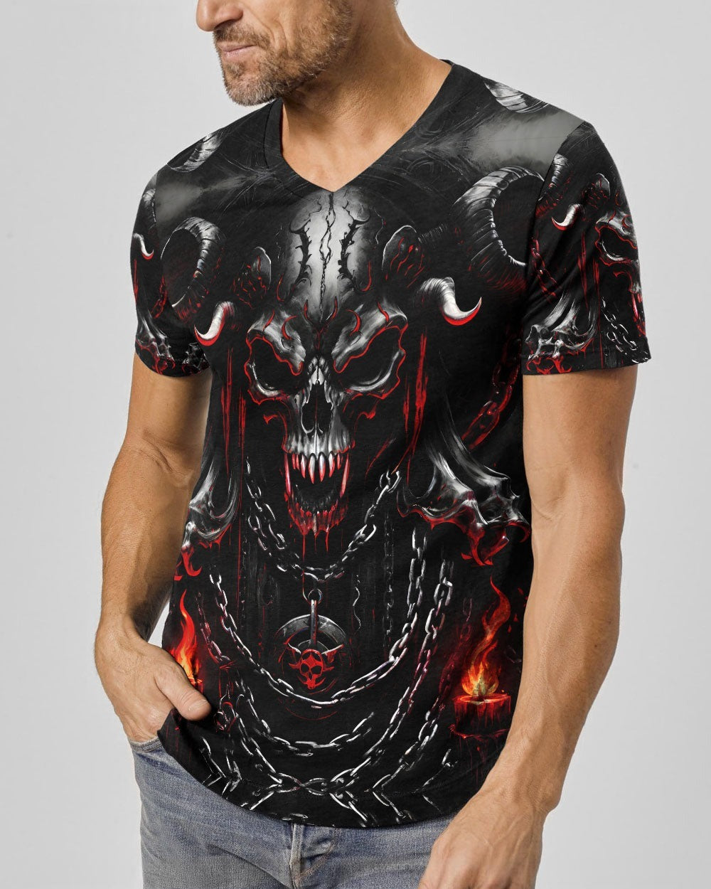 BLISSCORNERS I'M NEVER ALONE SKULL DEMON ALL OVER PRINT