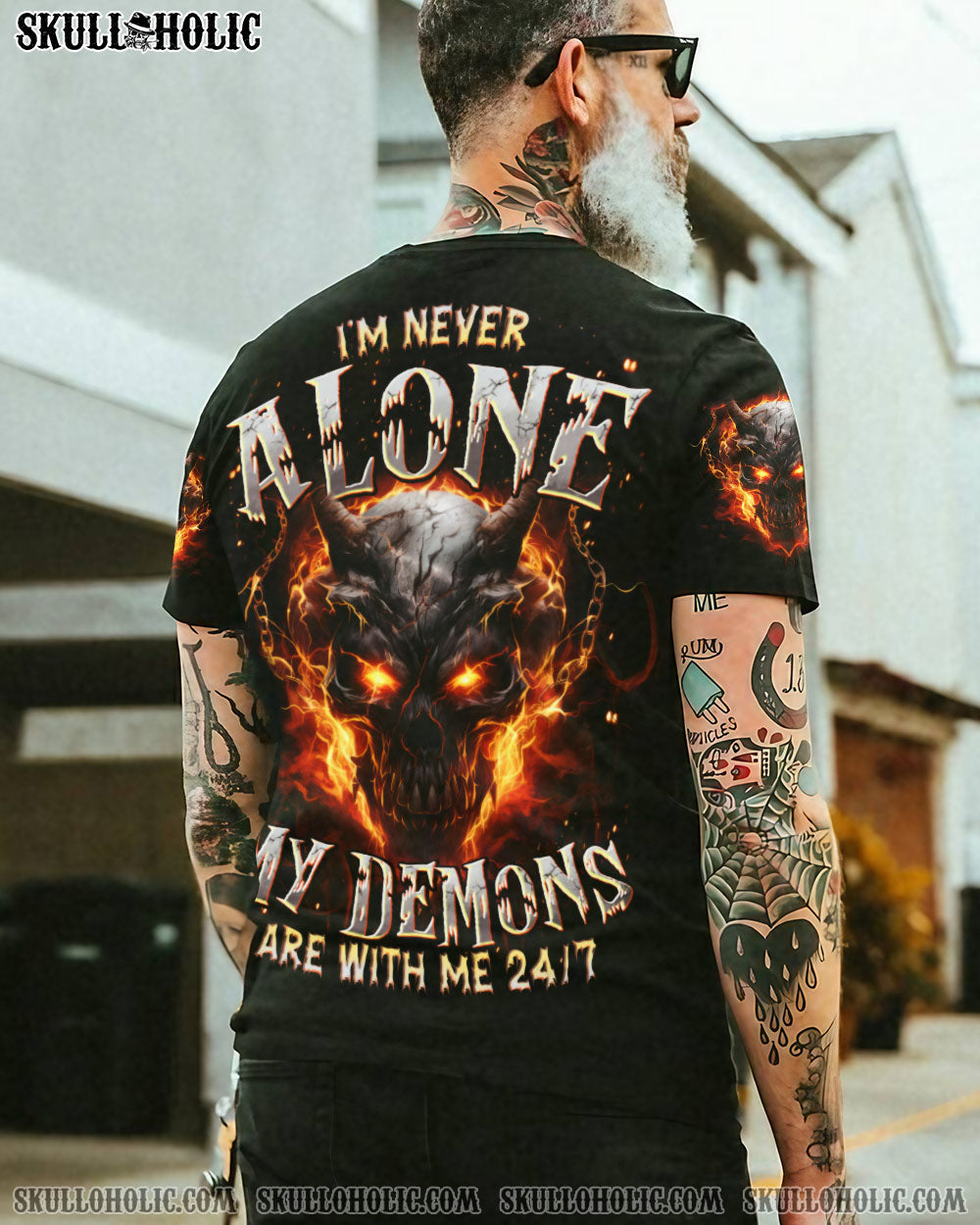 BLISSCORNERS I'M NEVER ALONE DEMONS ALL OVER PRINT