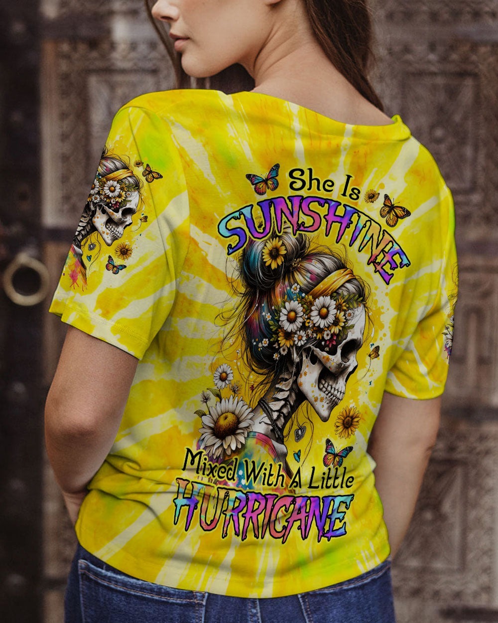 BLISSCORNERS YES I'M A B BUT NOT YOURS MESSY BUN SKULL ALL OVER PRINT