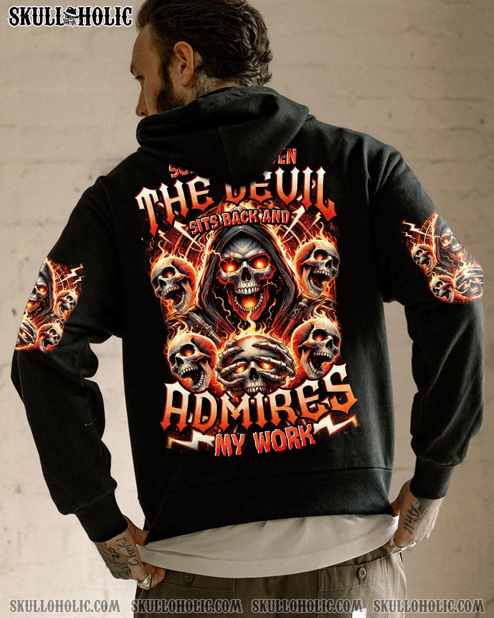 BLISSCORNERS THE DEVIL SITS BACK AND ADMIRES MY WORK ALL OVER PRINT