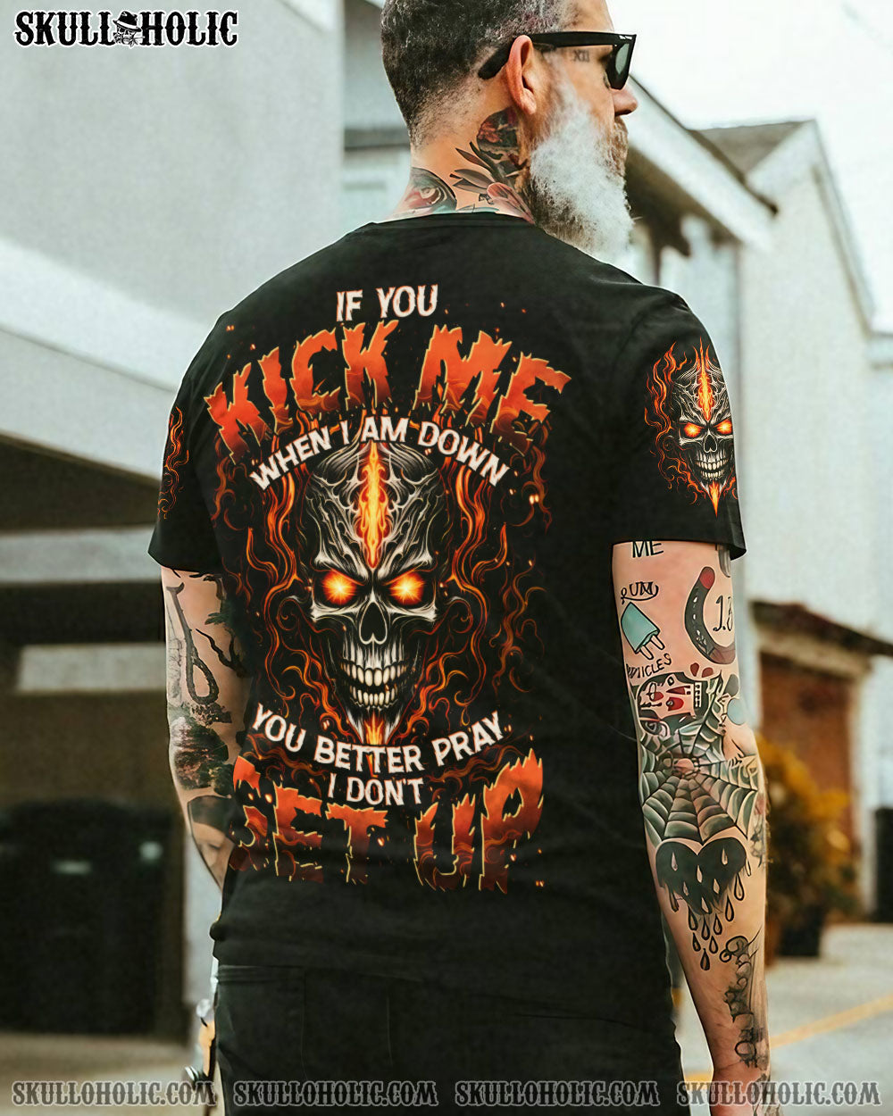 BLISSCORNERS IF YOU KICK ME WHEN I AM DOWN ALL OVER PRINT