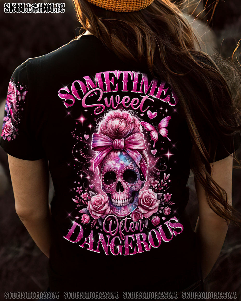 BLISSCORNERS THE GOOD GIRL IN ME ROSE MESSY BUN ALL OVER PRINT