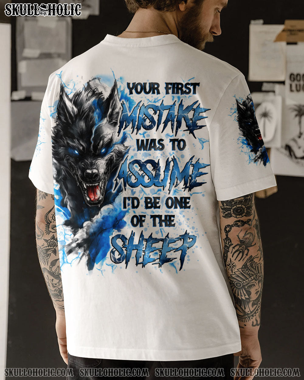BLISSCORNERS YOUR FIRST MISTAKE WOLF SKULL ALL OVER PRINT
