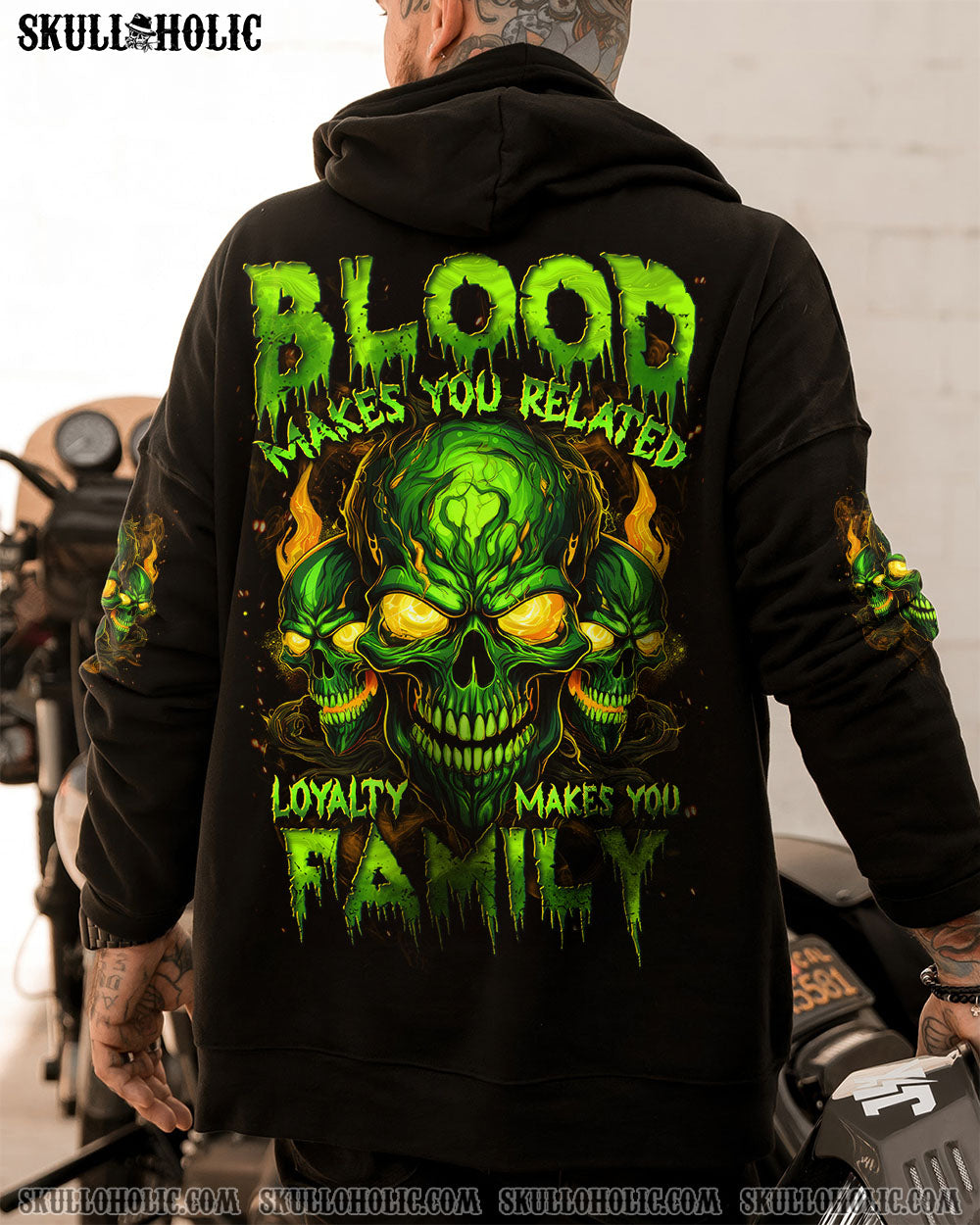 BLISSCORNERS LOYALTY MAKES YOU FAMILY SKULL ALL OVER PRINT