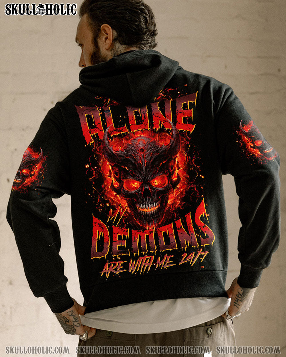 BLISSCORNERS I'M NEVER ALONE DEMONS ALL OVER PRINT