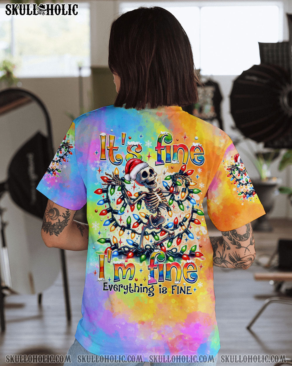 BLISSCORNERS EVERYTHING'S FINE CHRISTMAS ALL OVER PRINT