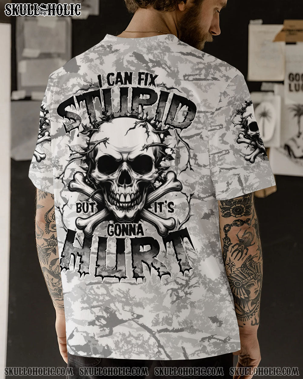 BLISSCORNERS I CAN FIX STUPID BUT IT'S GONNA HURT CAMO ALL OVER PRINT