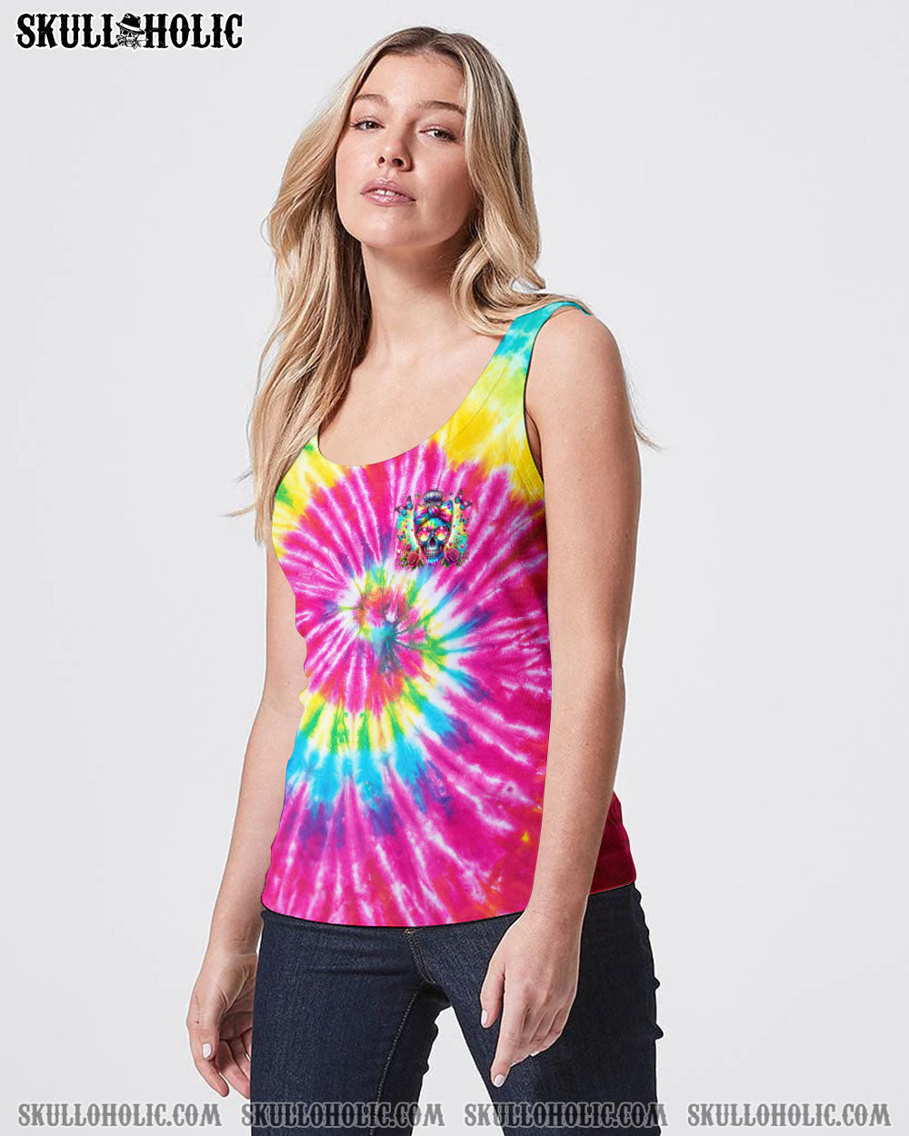BLISSCORNERS THE GOOD GIRL IN ME MESSY BUN TIE DYE ALL OVER PRINT