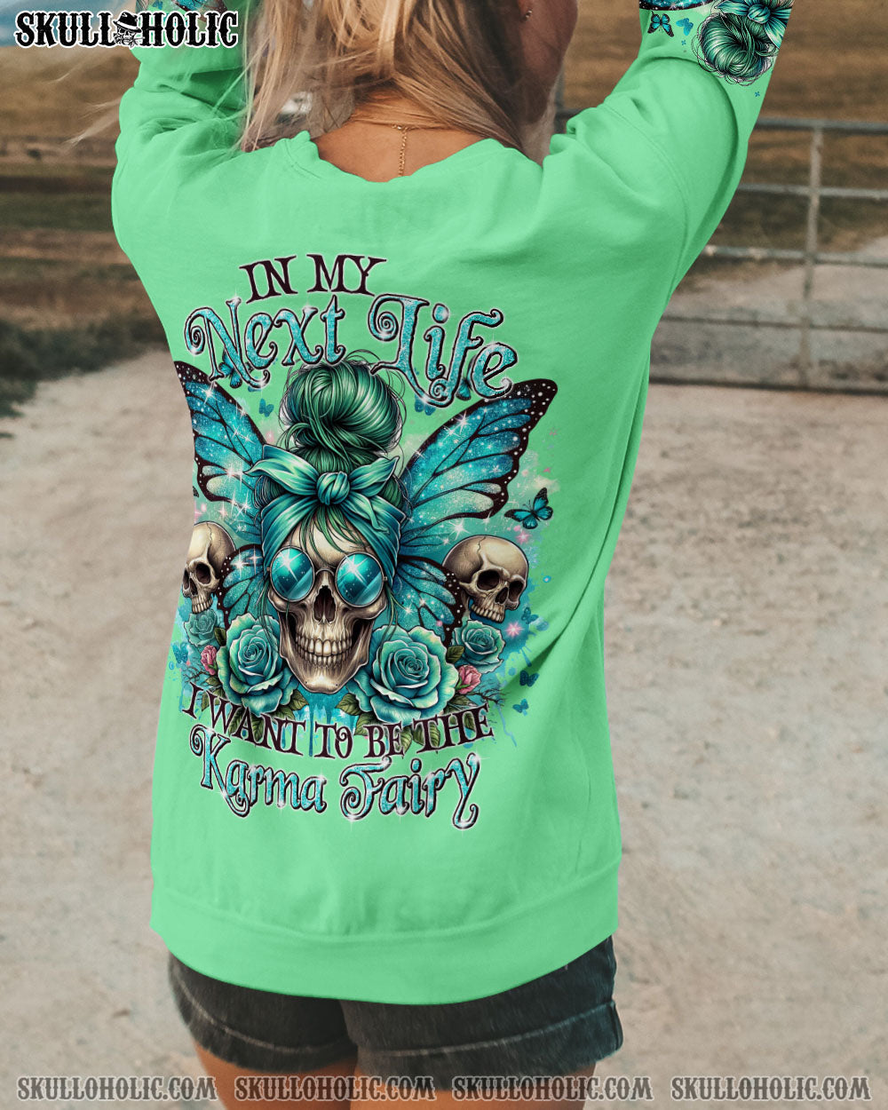 BLISSCORNERS THE GOOD GIRL IN ME MESSY BUN TIE DYE ALL OVER PRINT