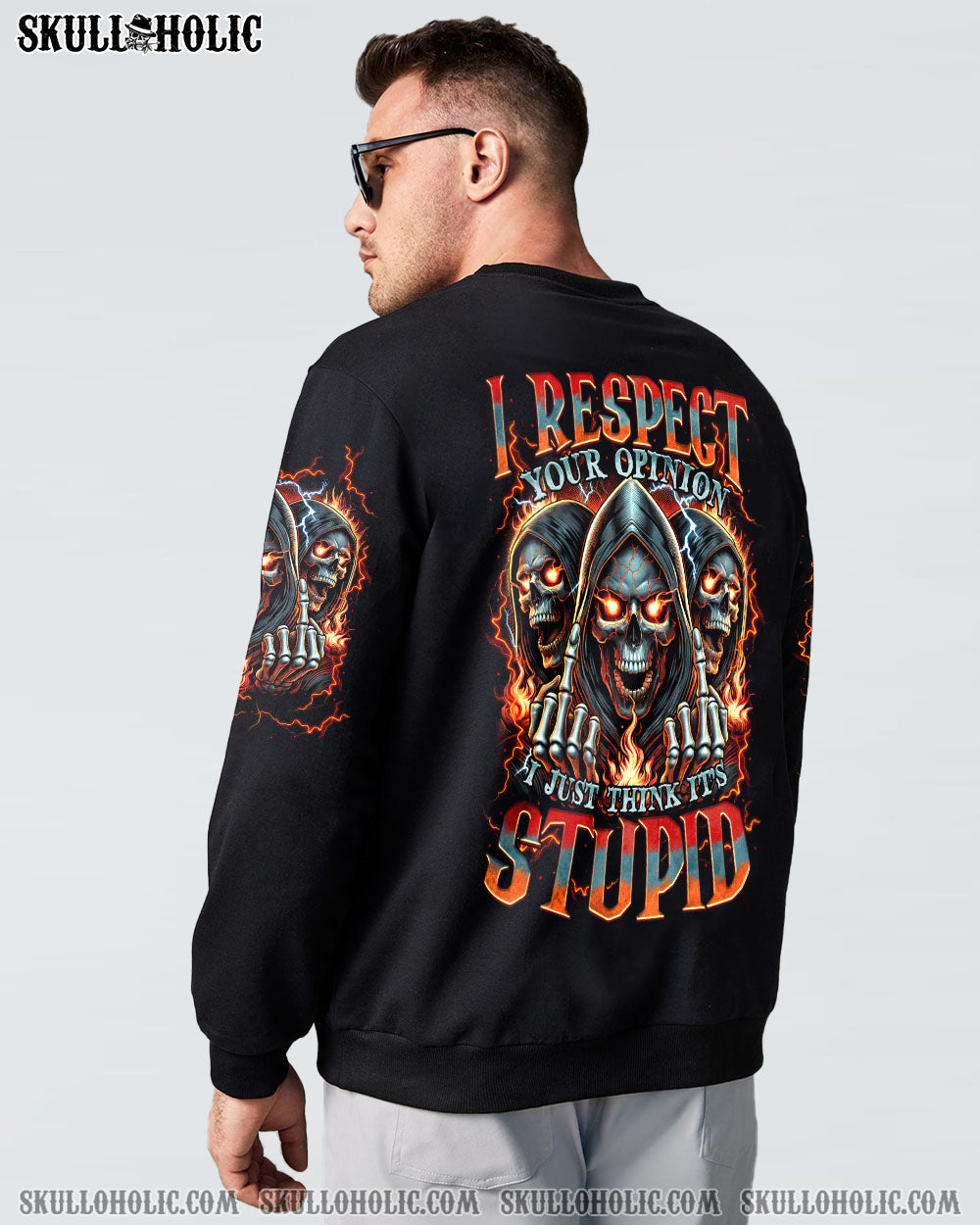 BLISSCORNERS I RESPECT YOUR OPINION SKULL ALL OVER PRINT