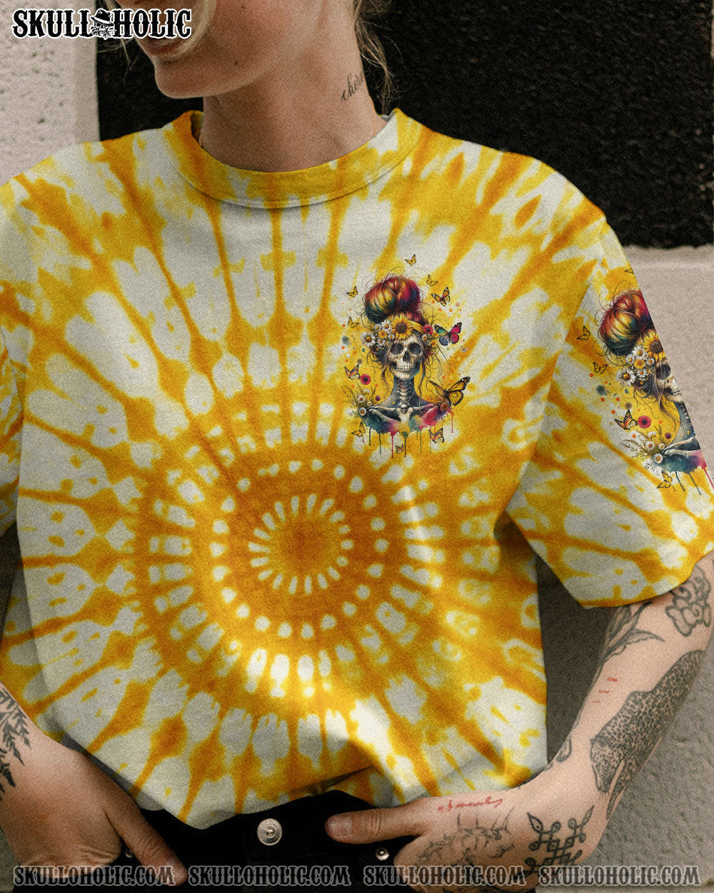 BLISSCORNERS YES I'M A B BUT NOT YOURS MESSY BUN TIE DYE ALL OVER PRINT