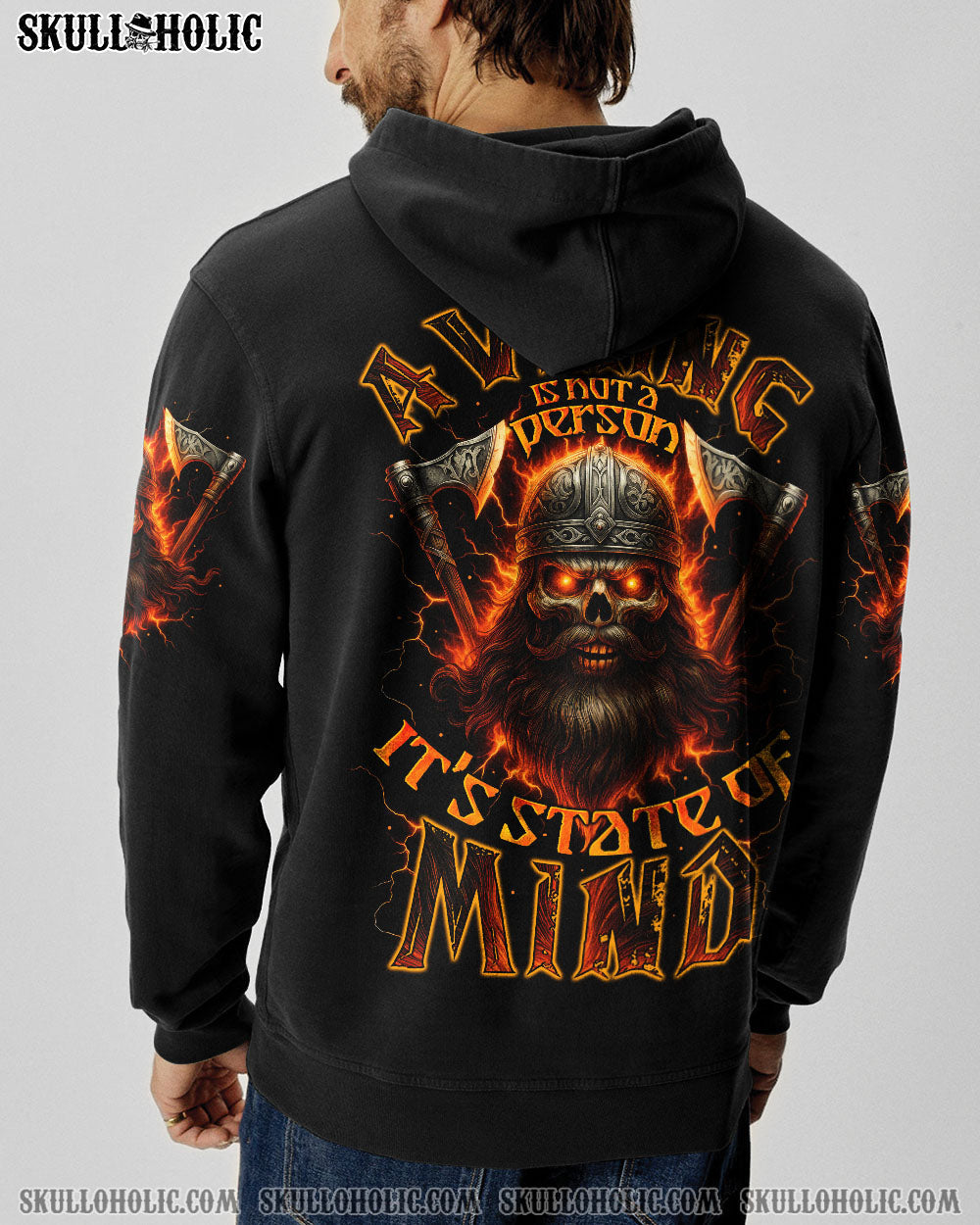 BLISSCORNERS IT'S A STATE OF MIND VIKING SKULL ALL OVER PRINT
