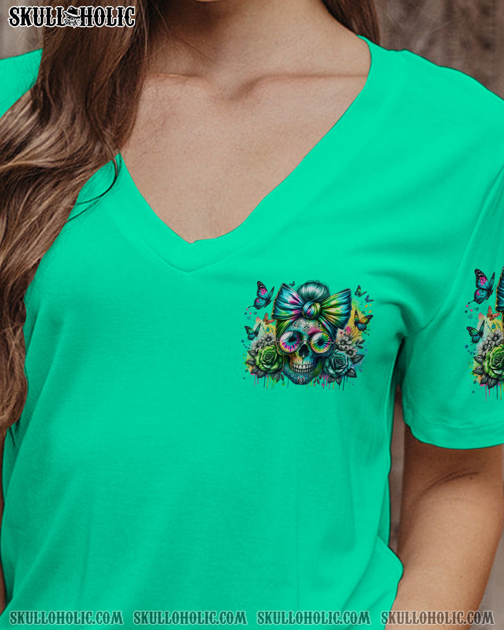BLISSCORNERS BEFORE YOU DO ME WRONG MESSY BUN SKULL ALL OVER PRINT