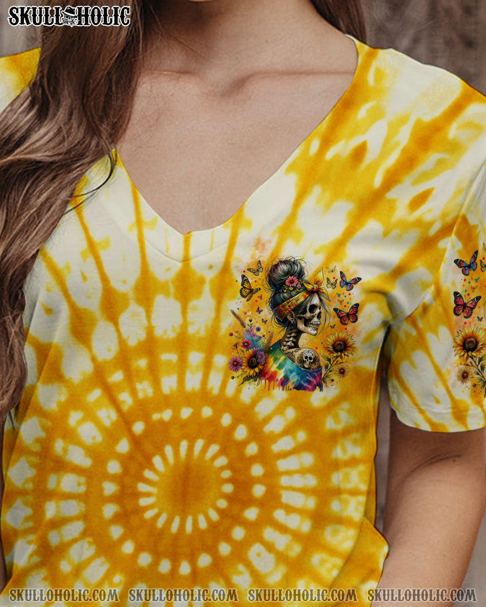 BLISSCORNERS SHE IS SUNSHINE MESSY BUN ALL OVER PRINT