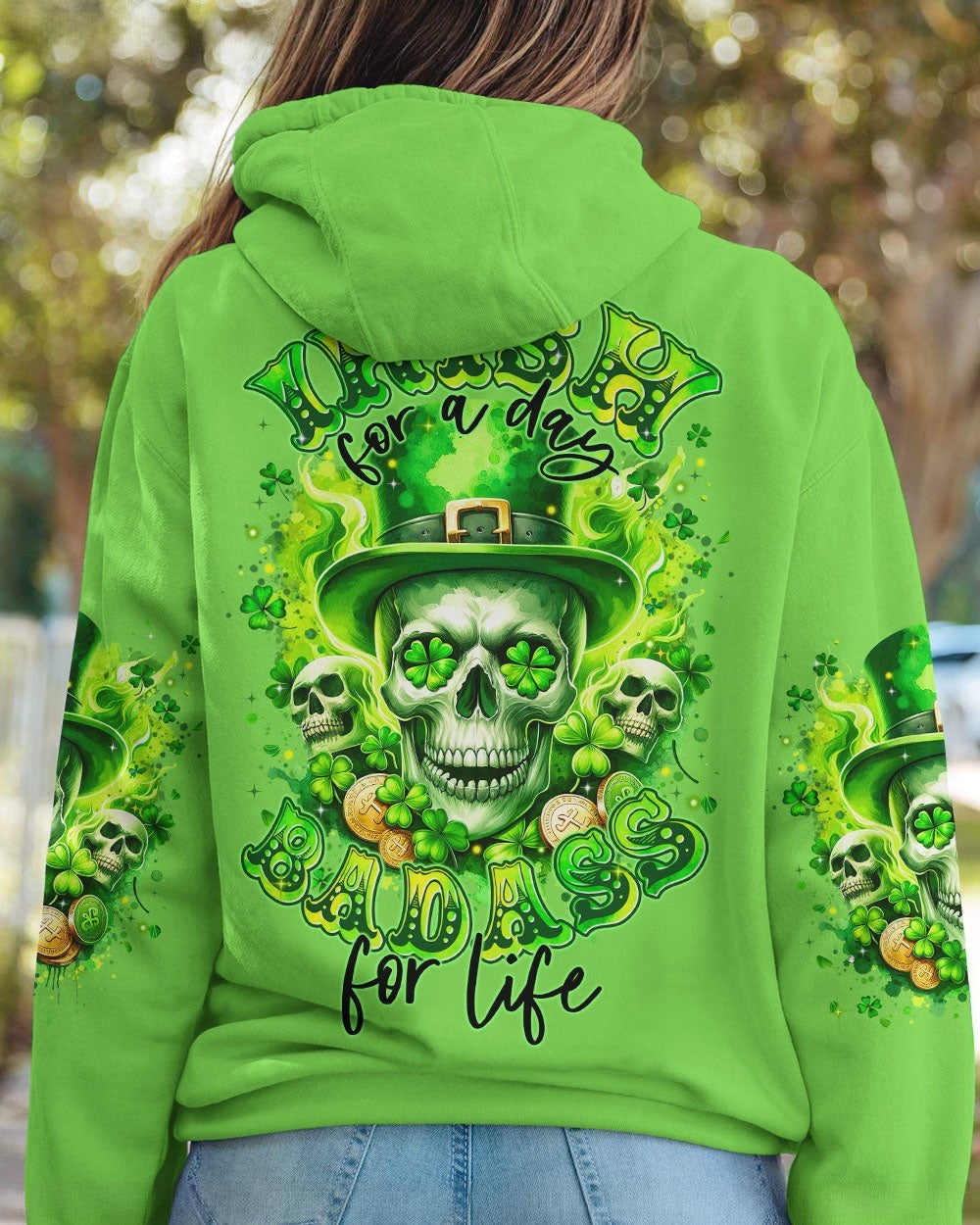 BLISSCORNERS IRISH FOR A DAY SKULL PATRICK'S DAY ALL OVER PRINT
