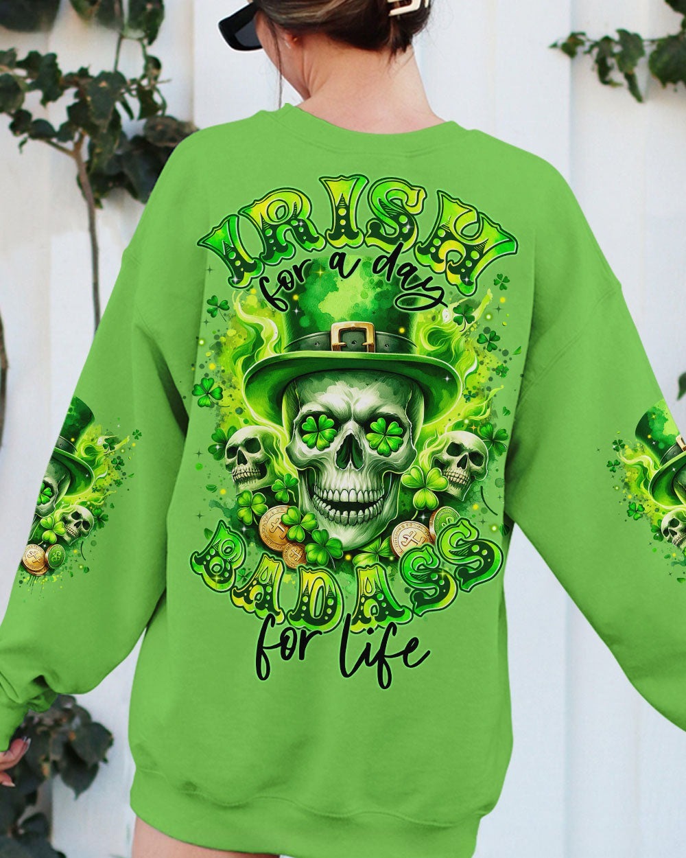 BLISSCORNERS IRISH FOR A DAY SKULL PATRICK'S DAY ALL OVER PRINT