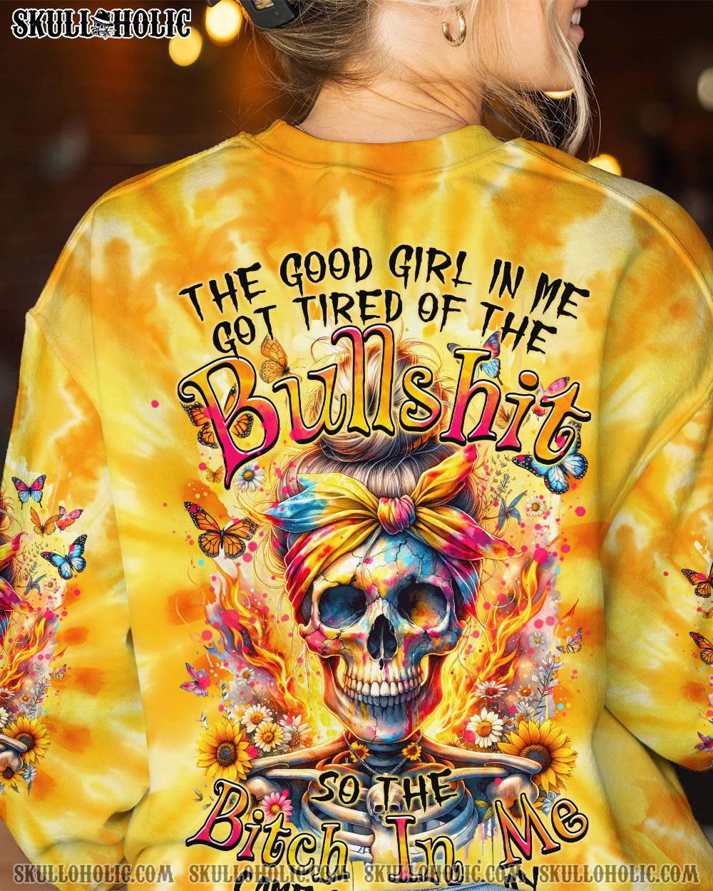 BLISSCORNERS THE GOOD GIRL IN ME TIE DYE ALL OVER PRINT