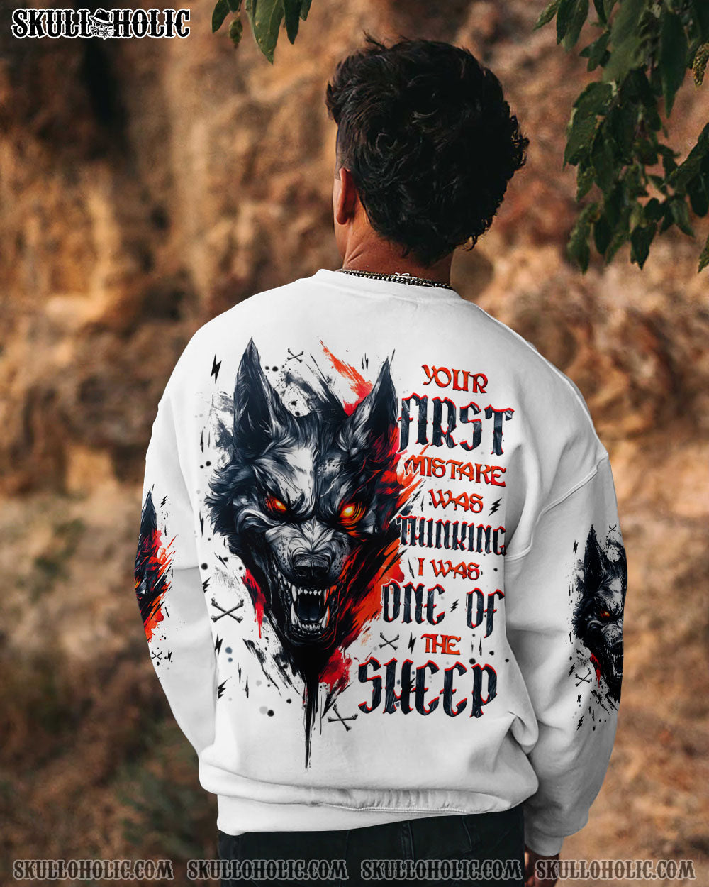 BLISSCORNERS YOUR FIRST MISTAKE SKULL WOLF ALL OVER PRINT