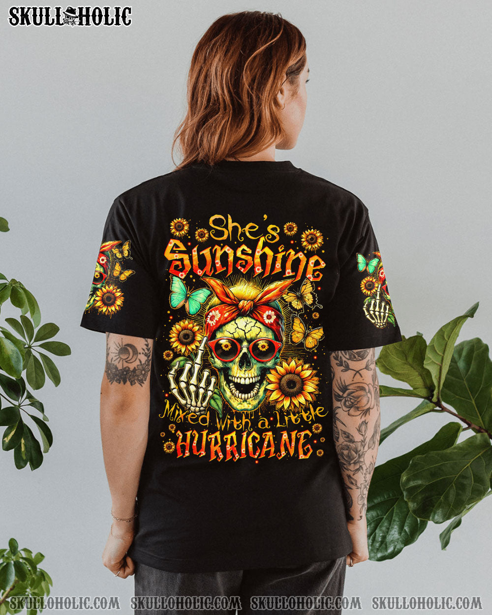 BLISSCORNERS IT'S GOING TO BE ONE OF THOSE DAYS MESSY BUN SKULL ALL OVER PRINT