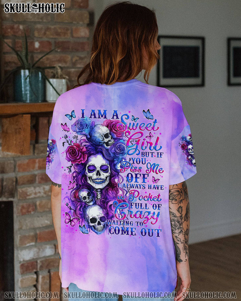BLISSCORNERS I AM A SWEET GIRL SKULL ALL OVER PRINT