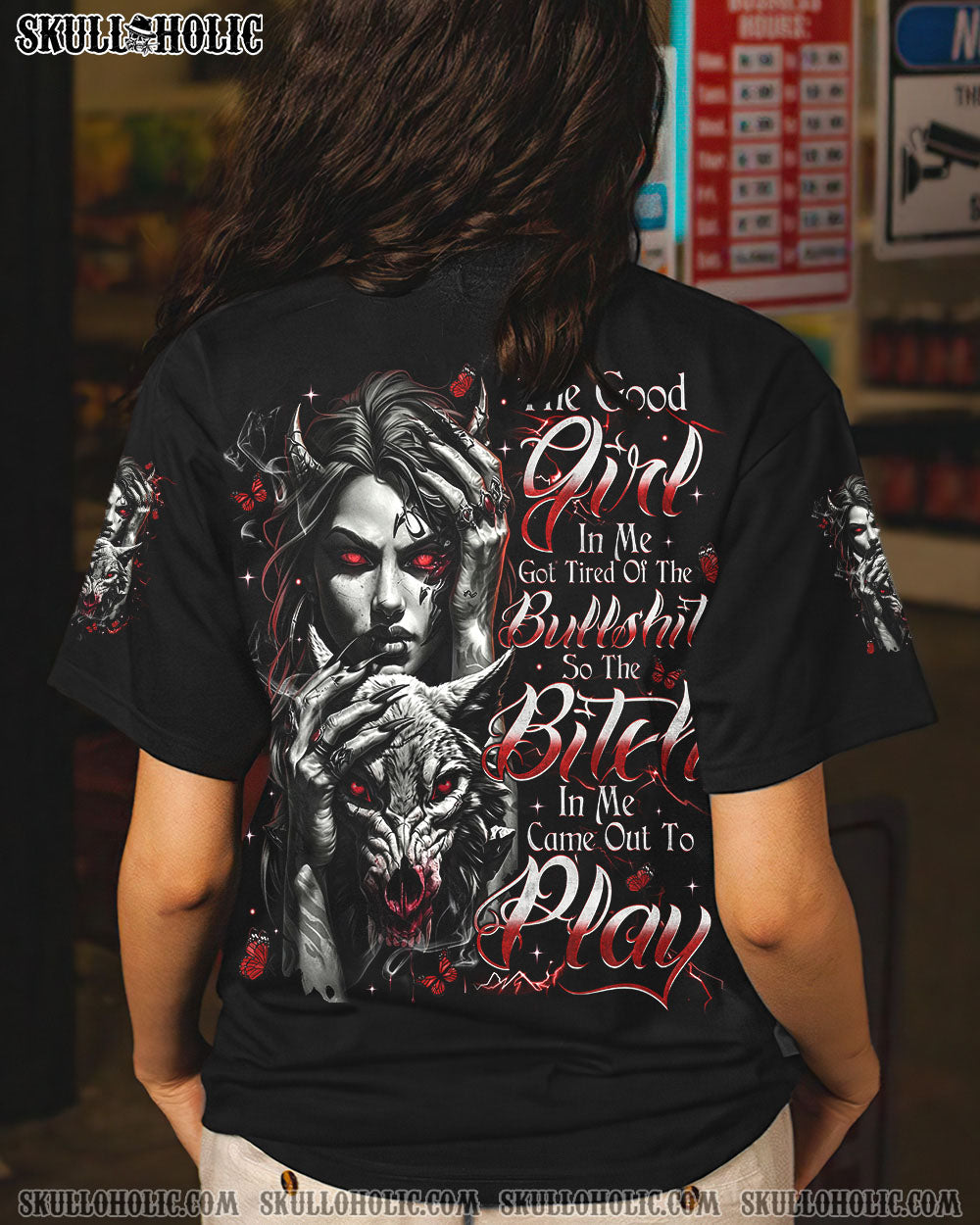 BLISSCORNERS THE GOOD GIRL IN ME ALL OVER PRINT