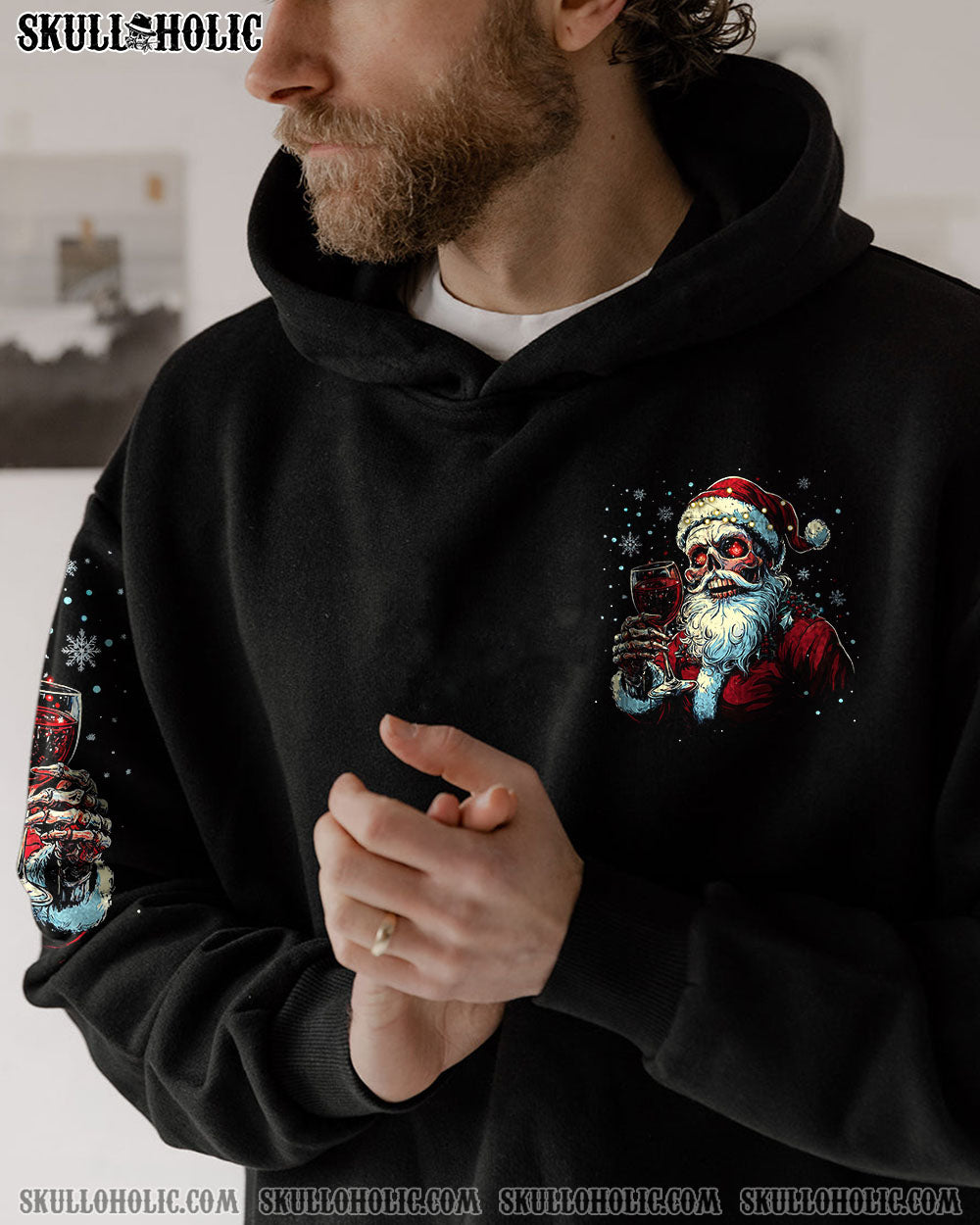 BLISSCORNERS HO HO HO I'M DRUNK SKULL CHRISTMAS ALL OVER PRINT