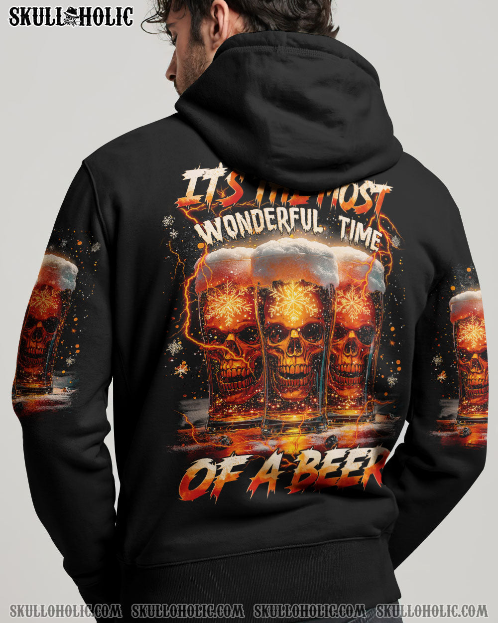 BLISSCORNERS IT'S THE MOST WONDERFUL TIME SKULL CHRISTMAS ALL OVER PRINT