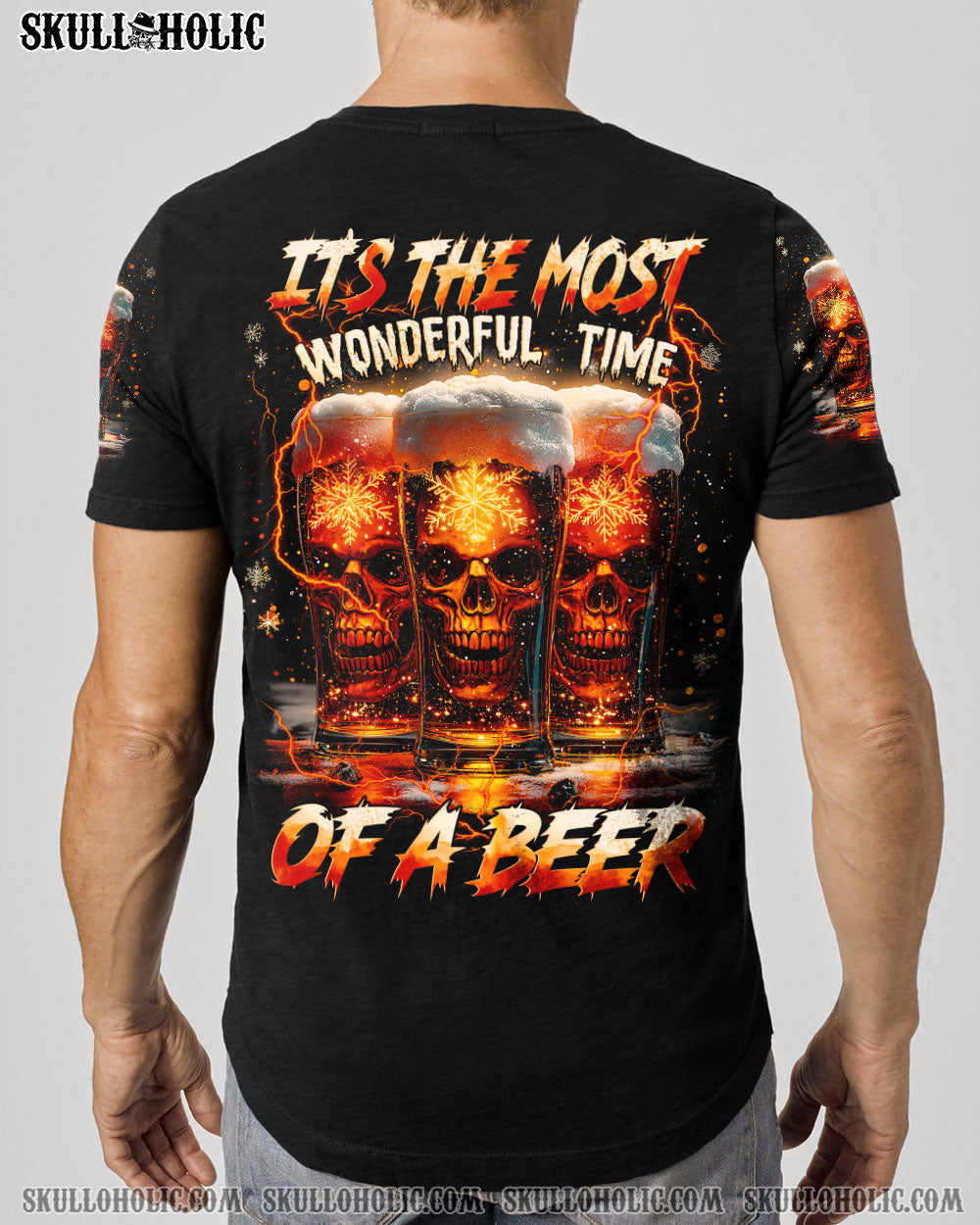 BLISSCORNERS IT'S THE MOST WONDERFUL TIME SKULL CHRISTMAS ALL OVER PRINT