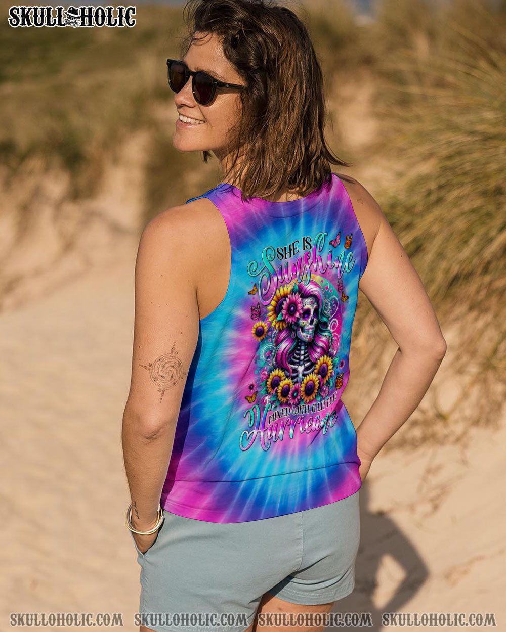 BLISSCORNERS SHE IS SUNSHINE MIXED WITH A LITTLE HURRICANE TIE DYE ALL OVER PRINT