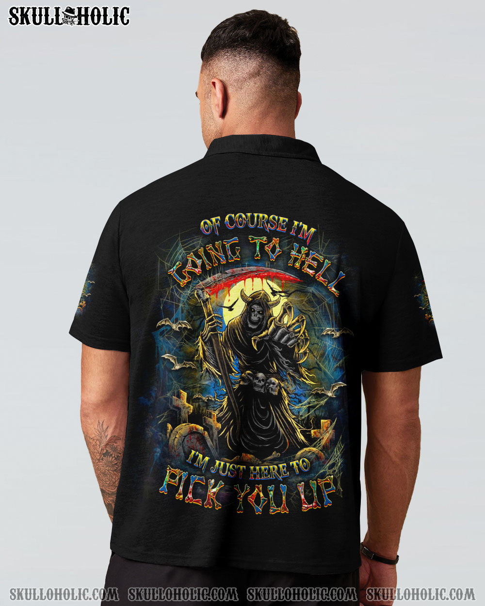BLISSCORNERS OF COURSE I'M GOING TO HELL SKULL ALL OVER PRINT